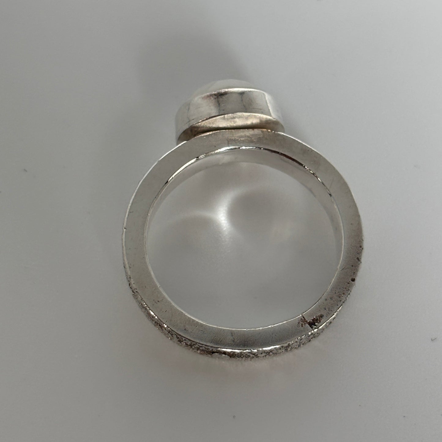 Chunky Textured Moonstone Ring