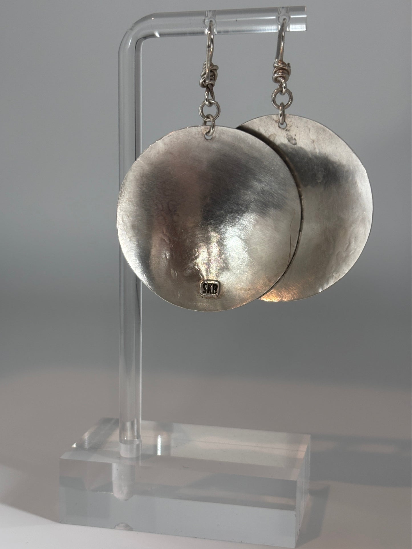 Sterling Serpent Disc Earring