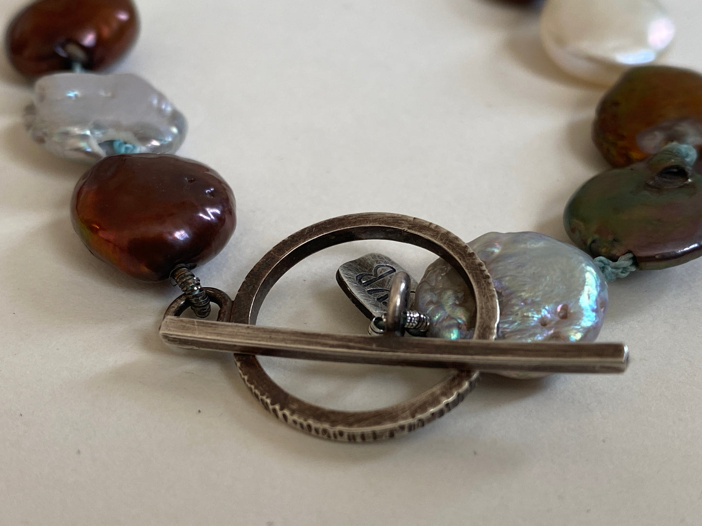 Multi-color pearl and quartz necklace
