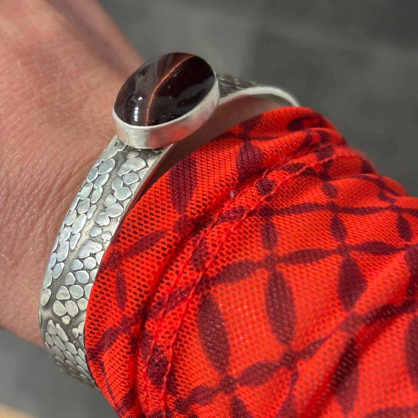 Red Tiger's Eye Serpent Cuff