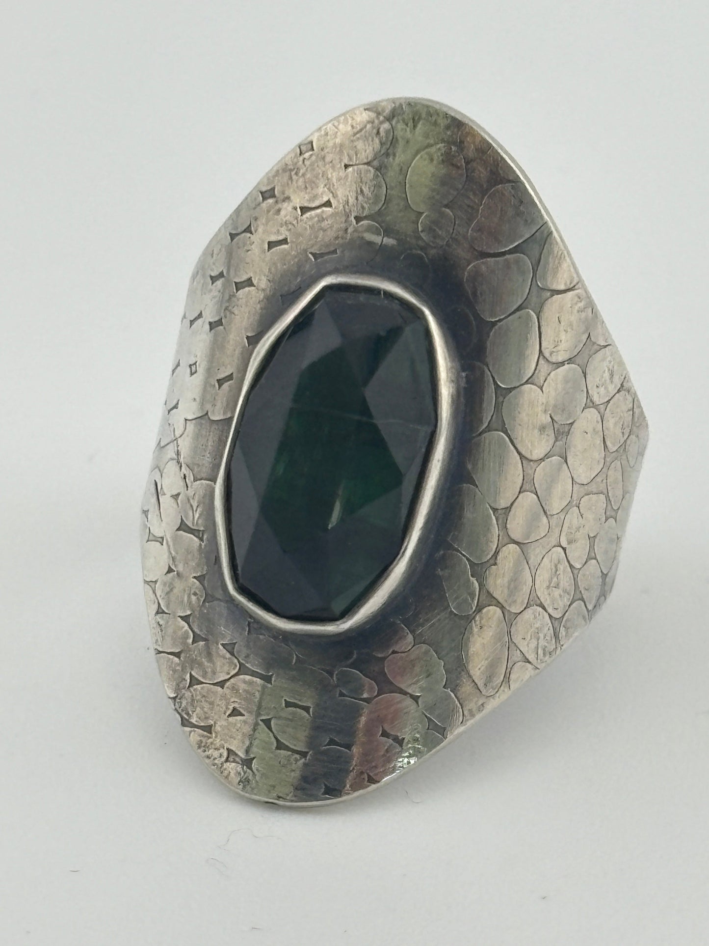 Tourmaline Serpent Shield Ring