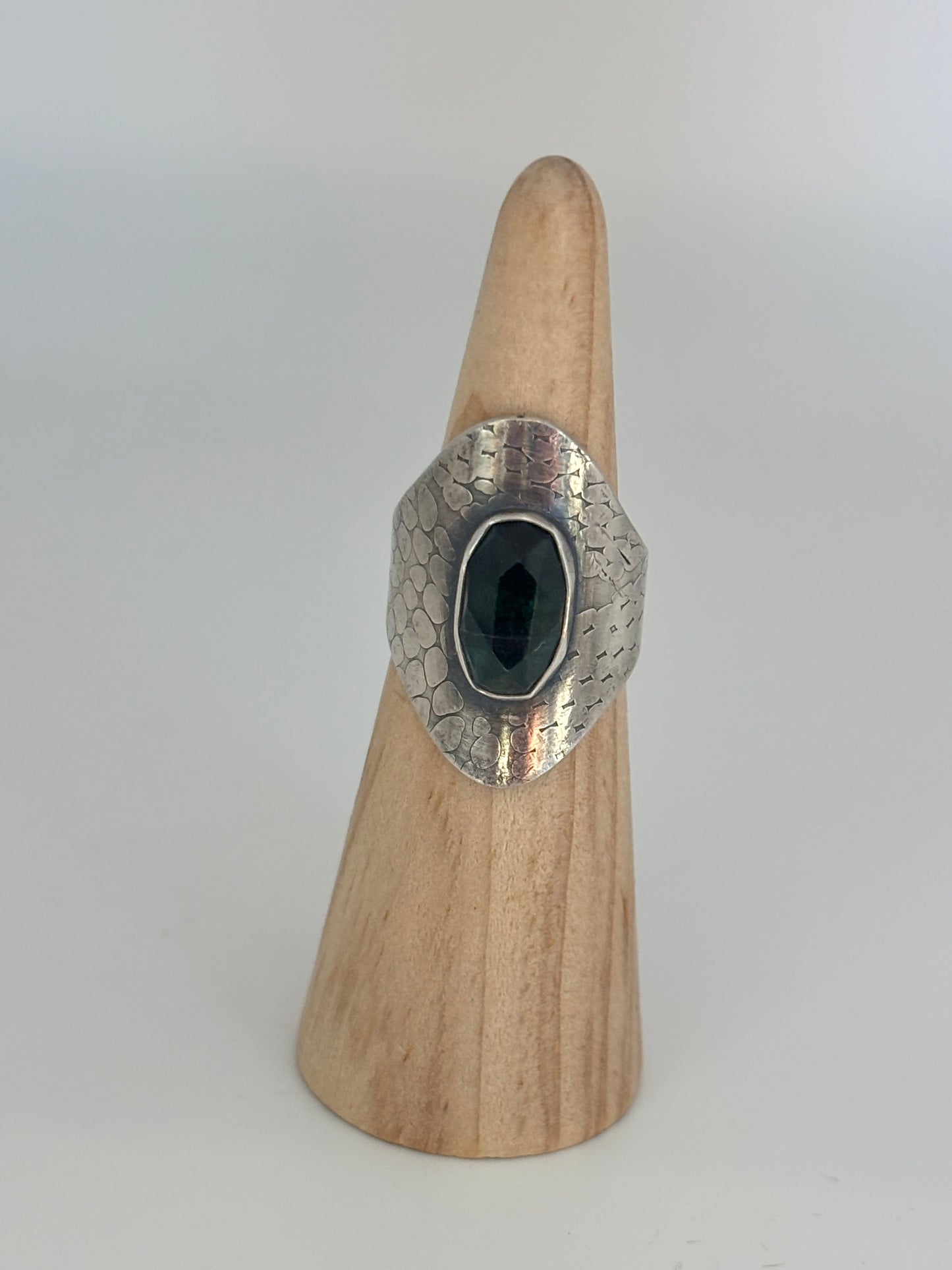 Tourmaline Serpent Shield Ring