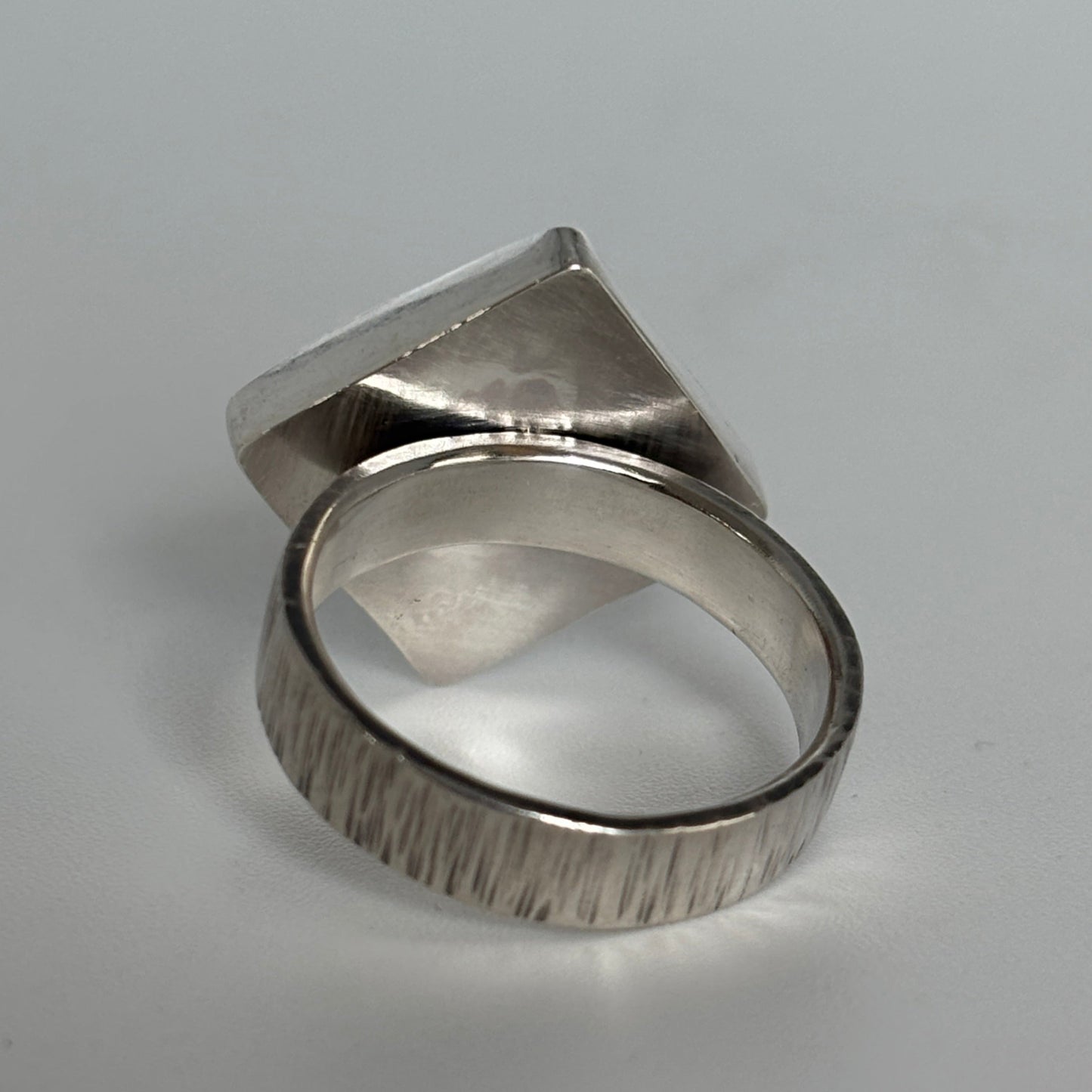 Textured Band Moonstone Ring