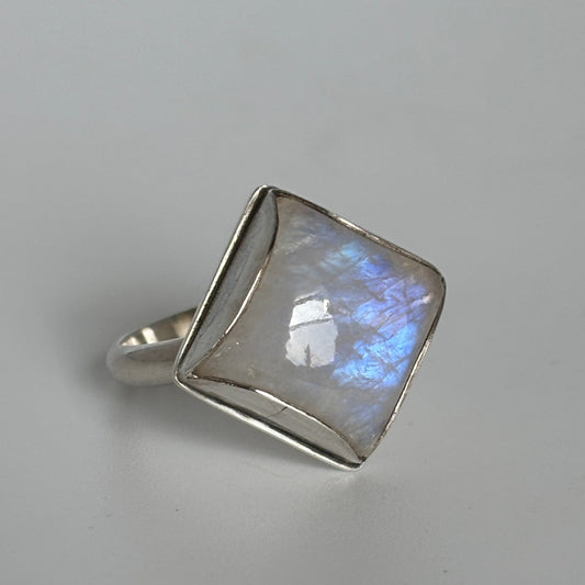 Smooth Band Moonstone Ring