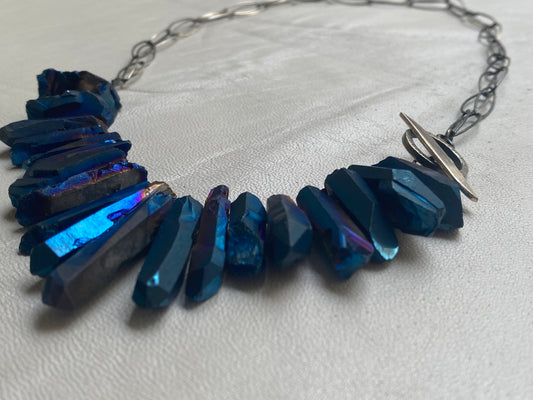 The Sparkle & Grit Necklace™ (blue)