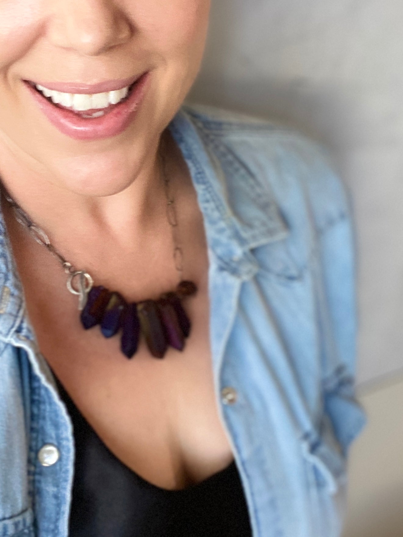 The Sparkle & Grit Necklace™ (violet)