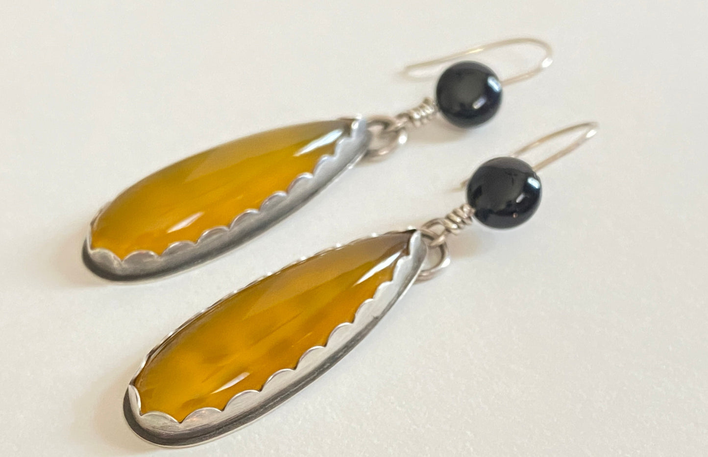 Mango Chalcedony Drop Earrings