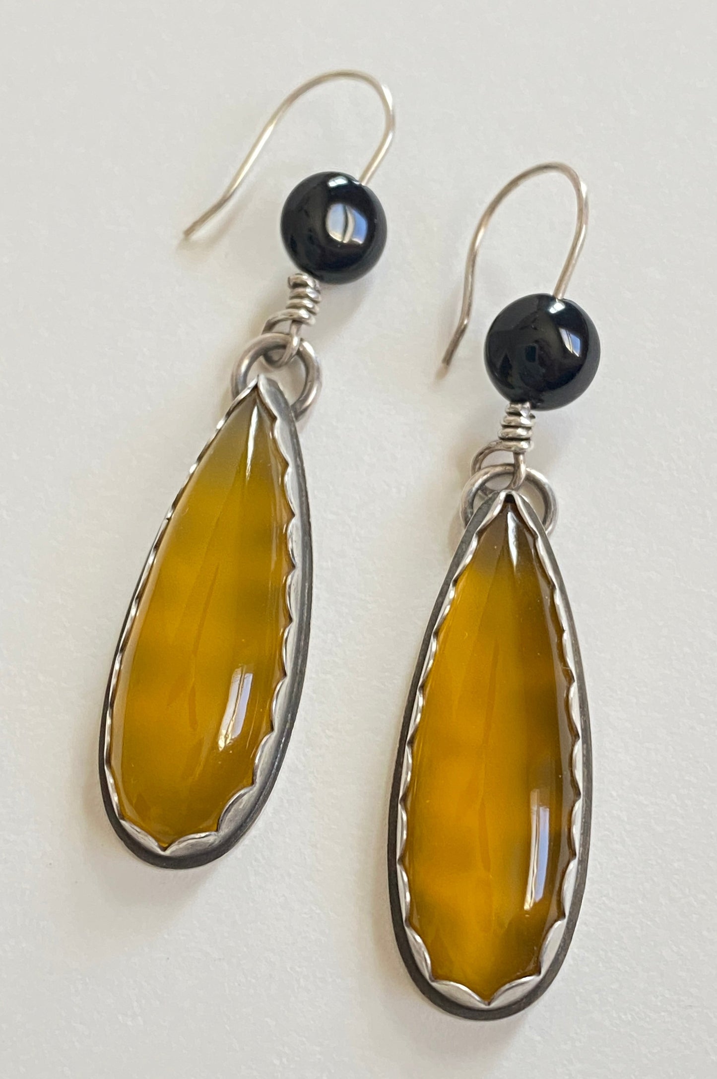 Mango Chalcedony Drop Earrings
