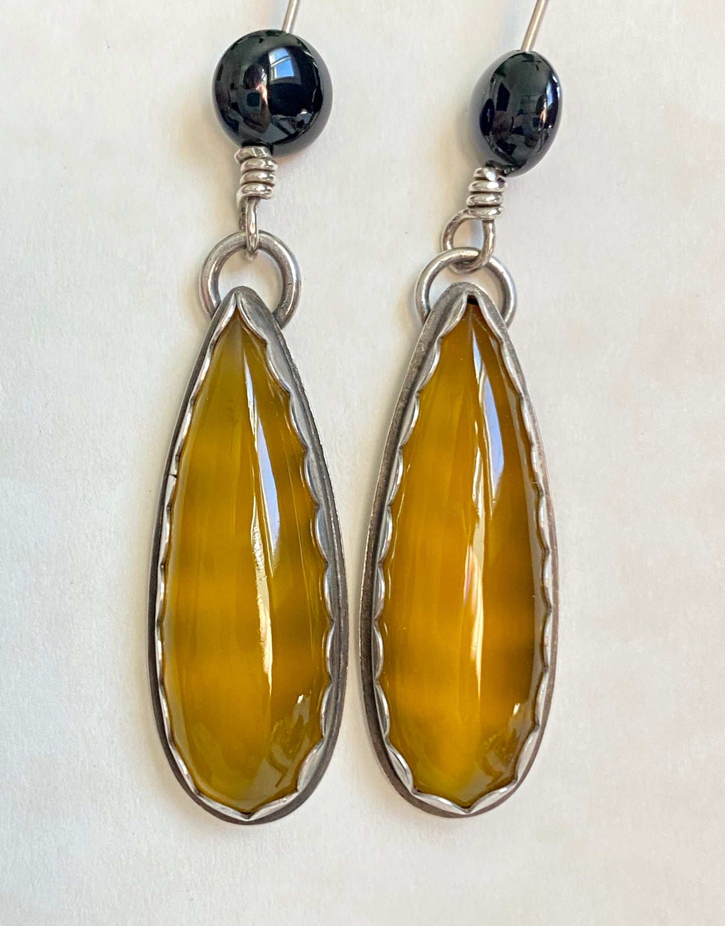 Mango Chalcedony Drop Earrings