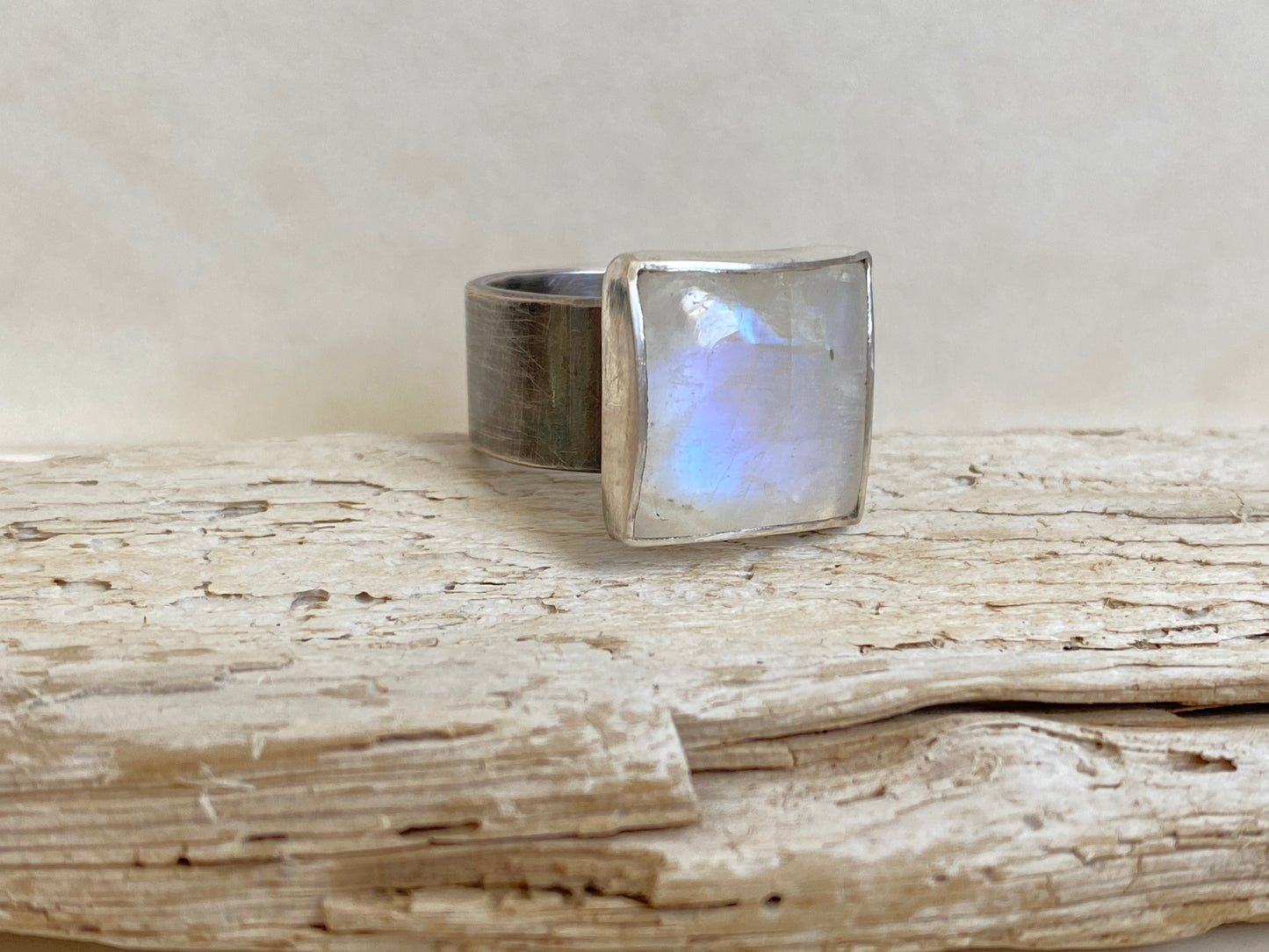 Solid Band Moonstone Ring