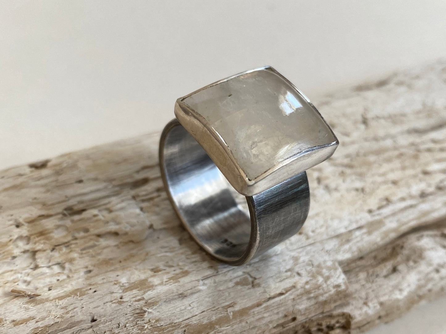 Solid Band Moonstone Ring