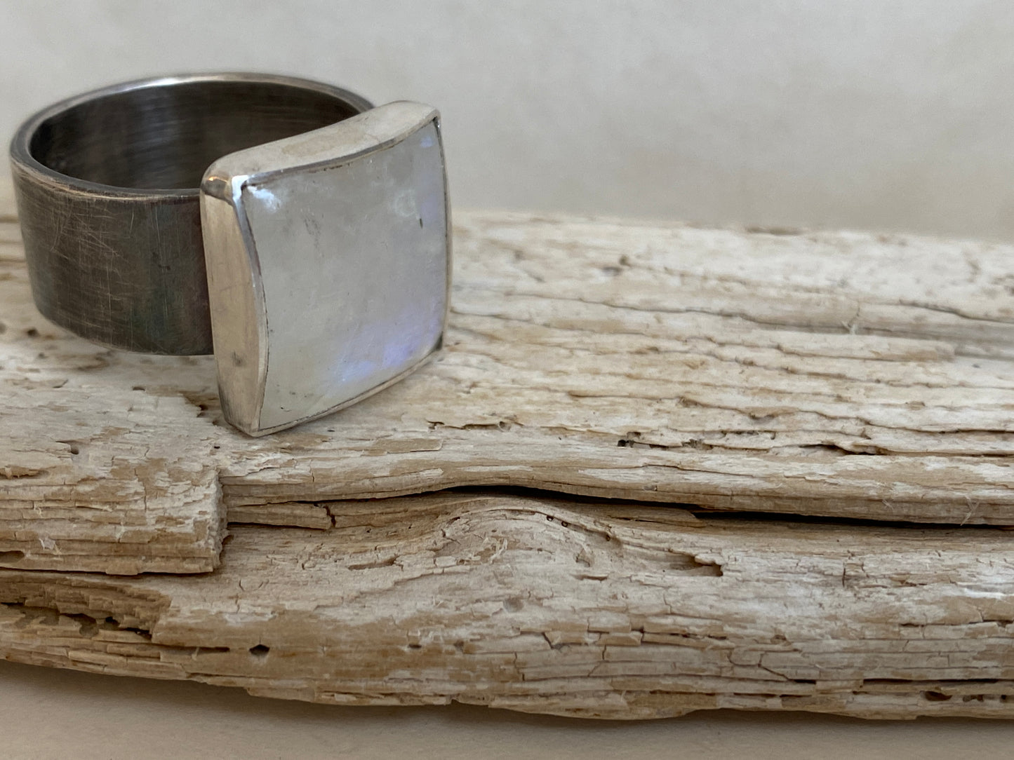 Solid Band Moonstone Ring