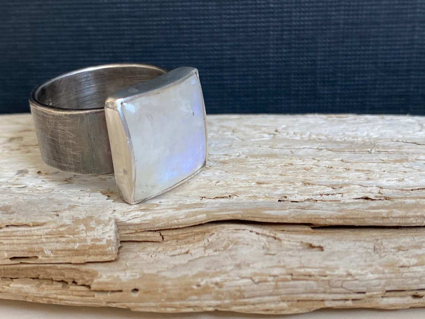 Solid Band Moonstone Ring