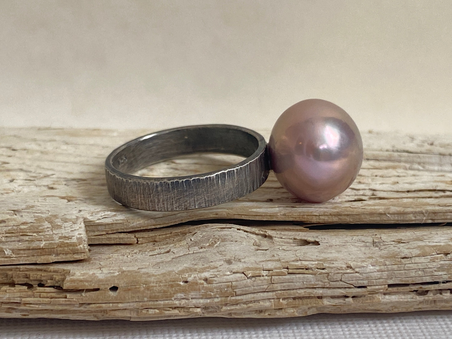 Pink Edison Pearl Cocktail Ring - Textured