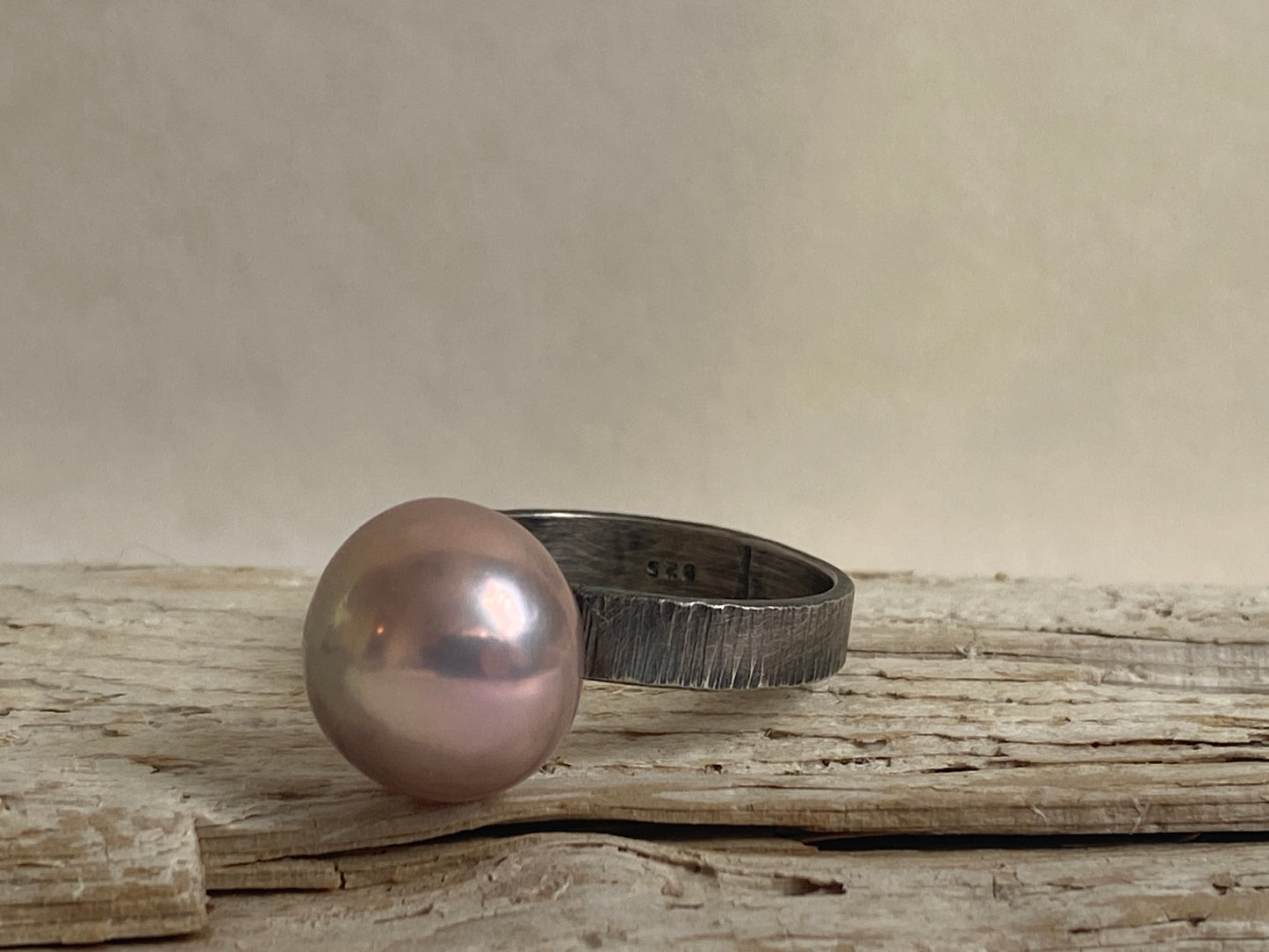 Pink Edison Pearl Cocktail Ring - Textured