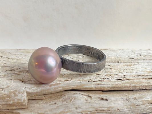 Pink Edison Pearl Cocktail Ring - Textured